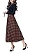 Olrain Women's Elastic High Waisted Long Classic Plaid Swing Skirts Dress