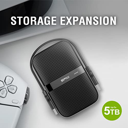 Silicon Power 1TB Black External Hard Drive PS5 Xbox Compatible, Shockproof USB 3.2 Gen 1 Silicon Power 1TB Black External Hard Drive PS5 Xbox Compatible, Shockproof USB 3.2 Gen 1
