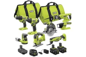 RYOBI - ONE+ 18V Cordless 8-Tool Combo Kit with 3 Batteries and Charger - PCK600KN