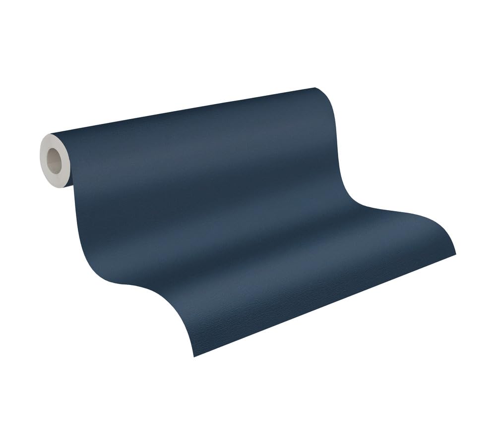 A.S. Création Plain Wallpaper New Life Non-Woven Wallpaper 10.05 m x 0.53 m Blue (Multi-Colour) Made in Germany 356536 3565-36