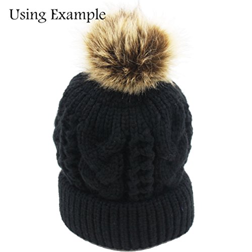 DIY 12pcs Faux Fox Fur Fluffy Pompom Ball for Knitting Hat Hats (Popular Mix Colors)