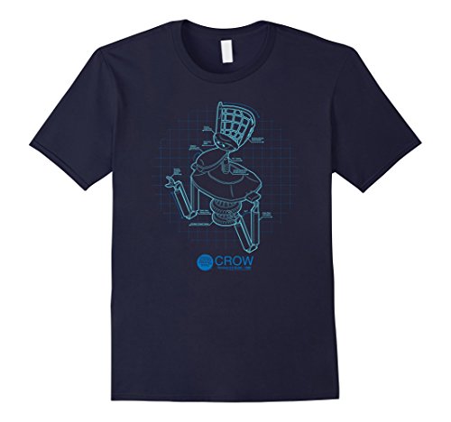 Mens crow s blueprints - mst3k t-shirt xl navy