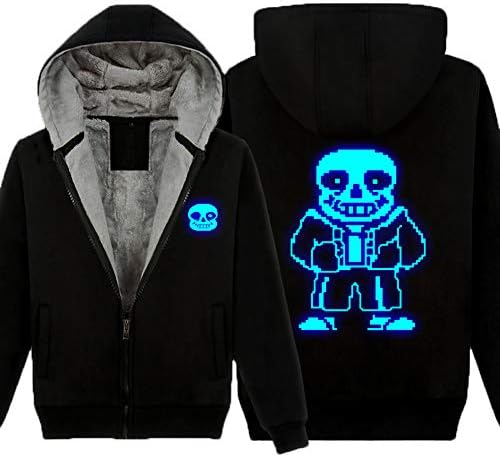 Huojice Undertale Hoodie Sans Skull Thicken Luminous Jacket