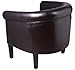 HOMCOM Nailhead Faux Leather Tub/Barrel Club Arm Chair - Brown - 2 Pack