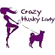 Tshirt Rocket Husky Decal - Crazy Husky Lady Vinyl Car Decal, Laptop Decal, Car Window Wall Sticker (9