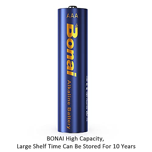 BONAI Longlife AAA LR03 Alkaline Batteries (Pack of 40) 1.5V Micro Alkaline Battery, High Performance, Storage 10 Years, Performance Range Powerful Disposable Batteries MN2400