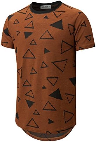 Ucky bird Mens Hipster Hip Hop Ripped Round Hemline T Shirt¡­