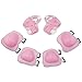 OCR TM 6 in 1 Adjustable Sport Wrist Elbow Knee Protector for Children Suitable for Skateboard, Biking, Mini Bike Riding and Other Extreme Sports (Pink)
