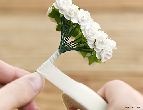 FiveSeasonStuff 2 Rolls of (White) Floral Tapes/Package 60Yards (30 Yards/Roll), Flower Stems Wrapping for Bouquets, Corsages, Boutonnieres, Floral Arrangement, Craft Projects, etc.