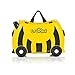 Trunki Ride-On Kids Suitcase | Tow-Along Toddler Luggage | Carry-On Cute Bag with Wheels | Kids Luggage and Airplane Travel Essentials: Bernard Bee Yellow