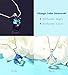 Blue Swarovski Crystals Pendant Necklace, Cat Eye Jewels S925 Sterling Silver Color Changing Ocean of Heart Necklace for Women Girls SW004