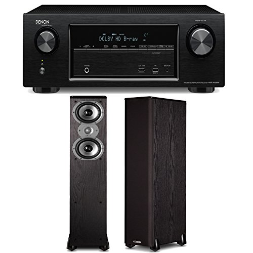 Denon AVRX1100W 72 Channel Full 4K Ultra HD Home Theater Receiver Plus A Pair of Polk Audio TSi 300 Floorstand