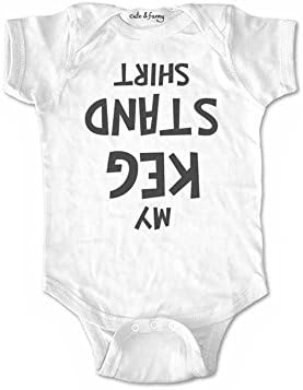 My keg stand shirt cute funny baby one piece bodysuit infant clothing (18 Months, White)