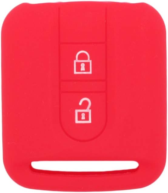 BROVACS Silicone Cover Protector Case Holder Skin Jacket Compatible with NISSAN 2 Button Remote Key Fob CV9502 Red