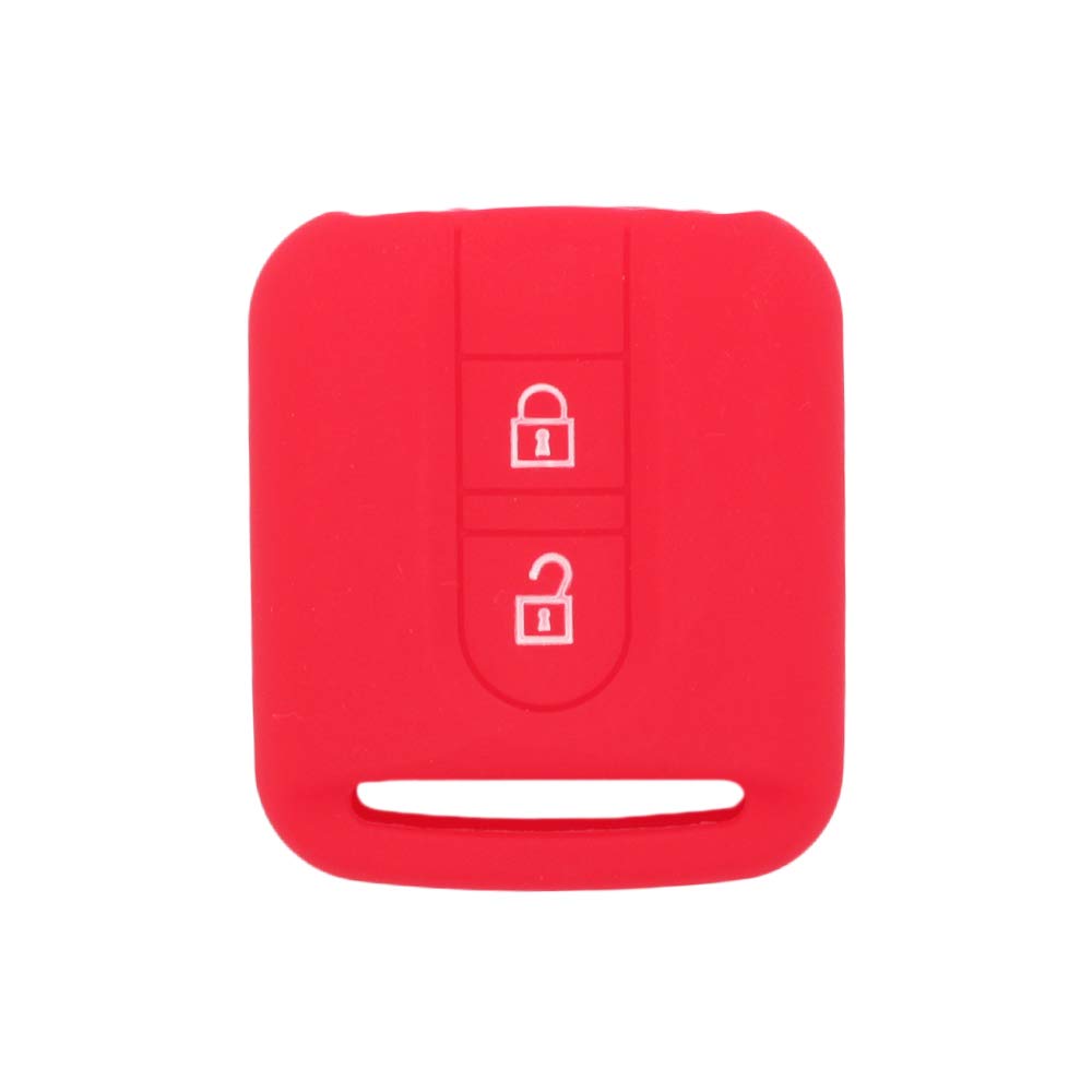 BROVACS Silicone Cover Protector Case Holder Skin Jacket Compatible with NISSAN 2 Button Remote Key Fob CV9502 Red