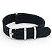 CIVO HY00054 Watch Bands - NATO Premium Ballistic Nylon Watch Strap Stainless Steel Buckle - Black/Crimson