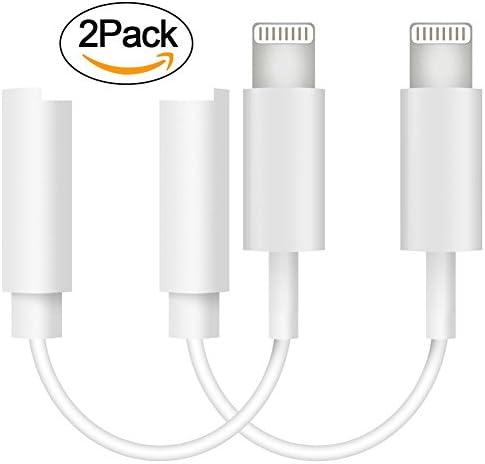 [2 Pack]GAOREN Headphone Adapter to 3.5mm earbuds Jack Adapter Earphone for Apple iPhone 7 and 7 Plus Lightning Connection Converter (White)