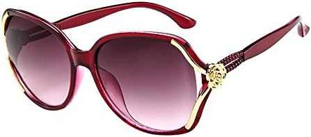 Clearance! TOAMEN Mens Womens Vintage Retro Rose Big Frame Trendy Fashion Shades Sunglasses - OFFERING Full UV400 Protection - Suitable for Outdoor Activities (# 6)