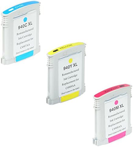 AMTONER Remanufactured 940XL 940 XL C4907AN C4909AN C4908AN Ink Cartridge Color Set Combo pack High Yield Compatible with Officejet Pro 8000 8500 8500a Series Printer 1 Cyan 1 Magenta 1 Yellow 3 PK