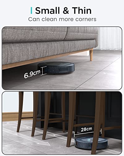 Robot Vacuum Cleaner, Lefant Robot Vacuum and Mop, Upgrape Super Thin 2.7inch with 600ml Dust Bin, 200 Mins Runtime, Tangle-Free, Quiet, Ideal for Pet Hair, Carpets, Floor Care, Commercial Indoor, F1