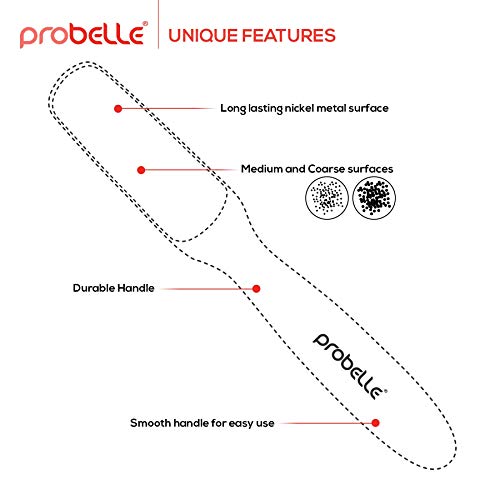 Probelle 2-Sided Hypoallergenic Nickel Foot File for Callus Trimming and Callus Removal (Red) - Thumbnail 4