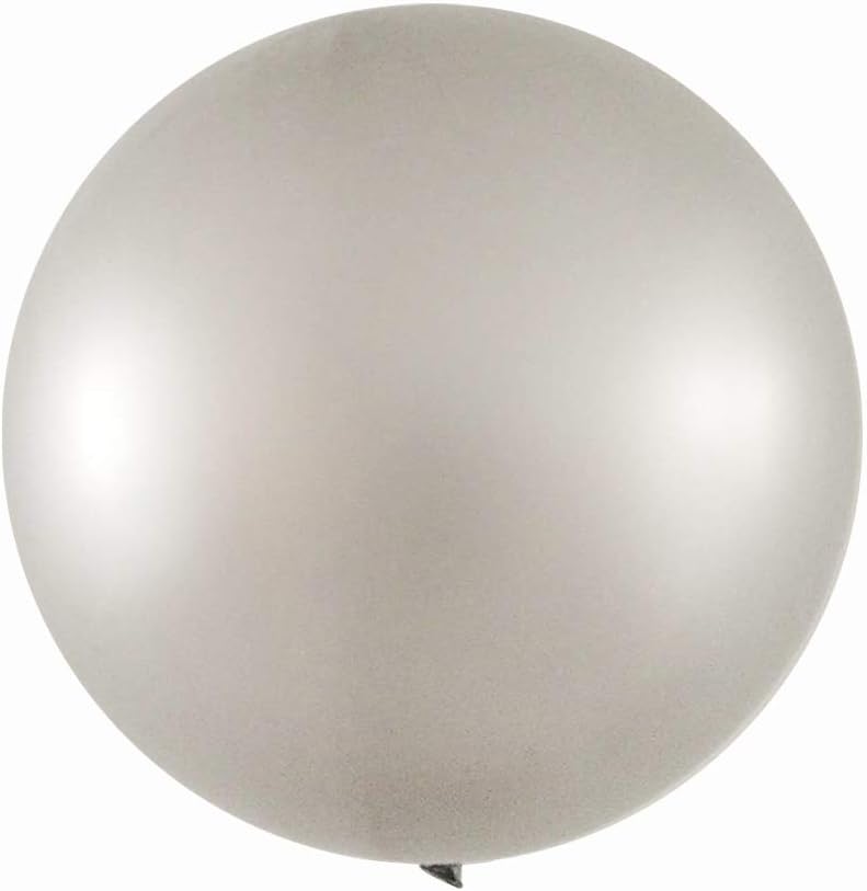 CY Mylar 36 Inch Giant Latex Balloons 6pcs Round Balloons Large Balloons for Baby Shower/Photo Shoot/Birthday/Wedding Party/Festival/Event/Carnival/Christmas Decorations (Silver)