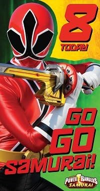 Power Rangers Samuari Age 8 Birthday Card