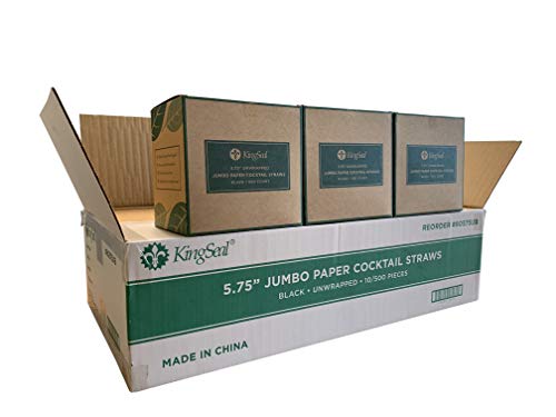image for Kingseal Disposable Paper Cocktail Drinking Straws, Stirrer, Unwrapped