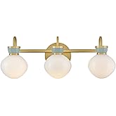 Lark Lucy Medium Three Light Vanity, Lacquered Brass