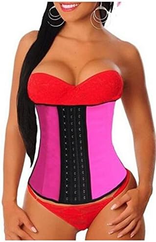 Laolaooo Sport 25pcs Spiral Steel Boned Corsets Waist Training Cincher Rose Red3XL(Fits 34-36 Inch Wasitline ) Best Seller