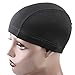 Leeons 5 PCS Spandex Dome Style Wig Cap, Ultra Stretch Black Dome Cap, Elastic Hairnets Wig Caps for Men Women (S/Black)