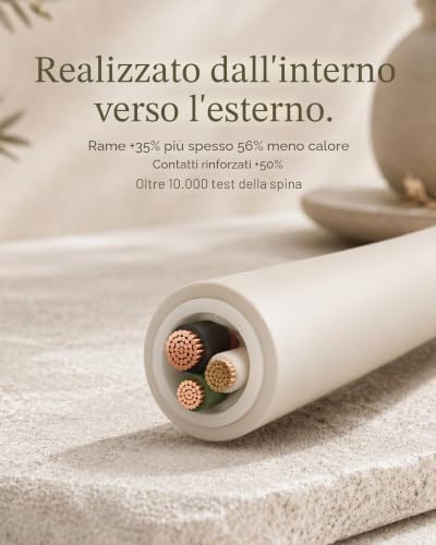 Multipresa a torre 6 prese AC, 3680W/16A, protezione sovratensione 1420J, base pesata 479 g anti-ribaltamento, cavo 2 m, protezione sovraccarico (Grigio Basalto)