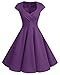 Bbonlinedress Women Short 1950s Retro Vintage Cocktail Party Swing Dresses Purple XL
