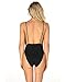 StyleDome Women Lace Strap Halter Plunge V Neck Bodysuit Bodycon Stretch Babydoll Leotard Black US 6-8