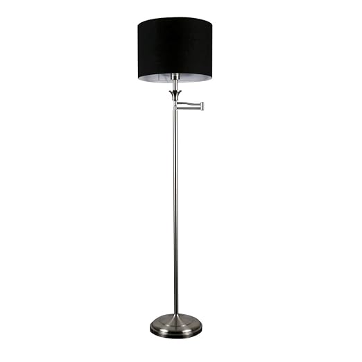 Modern Adjustable Swing Arm Floor Lamp In A Brushed Chrome Finish