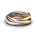 Cate & Chloe Kenzie 18K Gold Ring with Swarovski Crystal, Interlocking Rings, Multicolor Interlocked Ring with Gold, Rose Gold, Silver Promise Ring for Girls, Round Diamond Cut Ring (8)