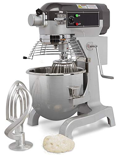 Chef’s Exclusive CE744 Commercial All Purpose Gear Driven Planetary Stand Mixer with Timer 1.5 HP Motor and Safety Interlock Includes Dough Hook Flat Beater and Wire Whip, 20 Quart, Metallic