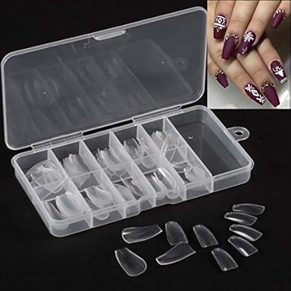 ruoyanClavos largos para uñas postizas (uñas de bailarina) para uñas, 100 unidades en caja de joyería, gran accesorio de manicura, Transparente, 1 uds. por paquete, 1.00[set de ]: Amazon.es: Belleza