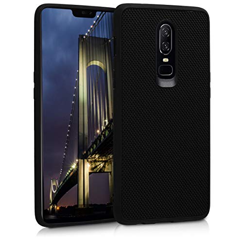 kwmobile Case for OnePlus 6 - Durable Heavy Duty Nylon Back Case Shockproof Protective Cover - Black