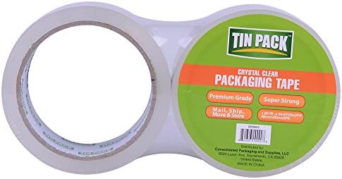Tin Pack - Crystal Clear High Performance Packing Tape, 1.89-Inch x 55-Yards (48mm x 50m), 2.0 Mil, 12 Rolls (2009003)