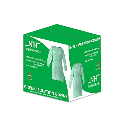 Disposable Isolation Gown Size: Universal Qty: 50 per Case (Green)