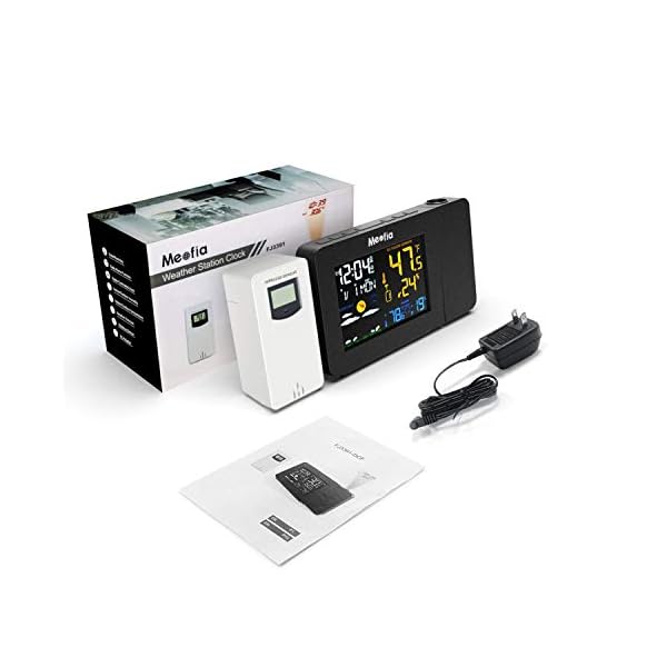 Meofia Projection Alarm Clock for Bedrooms with Weather Station