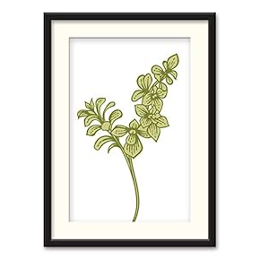 Black Framed Canvas Wall Art Nordic Style Plant Home Artwork Decoration for Living Room, Bedroom - 23x31 inches