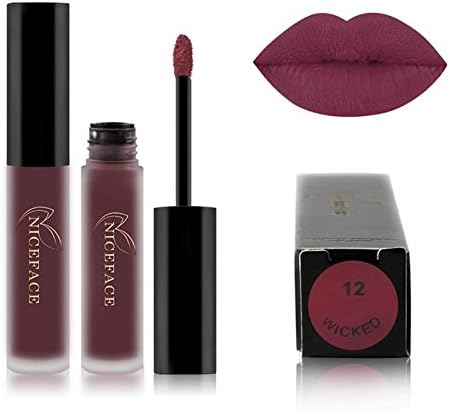 #12 1Pcs Beauty Makeup Long Lasting Matte Soft Lipquid Waterproof Lipstick Lip Gloss