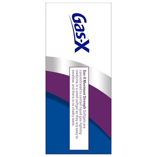 GAS-X MAXIMUM STRENGTH GAS RELIEF SOFTGELS WITH SIMETHICONE 250 MG FOR BLOATING RELIEF – 50 COUNT