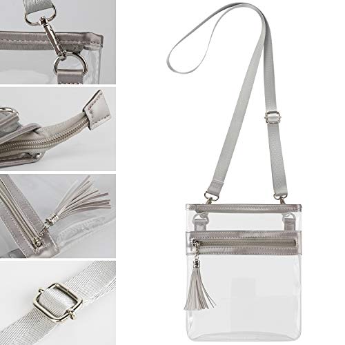 YanHao Clear Purse Fashion NCAA PGA NFL Stadium Approved Clear Bag Crossbody Transparent Bag with Tassel - Thumbnail 5