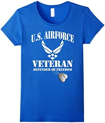Women's US Airforce Veteran Defender Of Freedom Shirt by RangerTees Medium Royal Blue