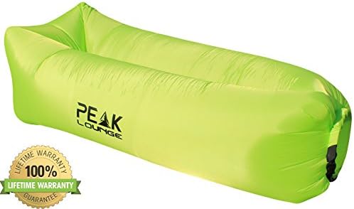 Inflatable Lounger by Peak Emporium- Large Portable Air Sofa Lounge Chair Great for Outdoors, Indoors, Backyard, Park, Beach, Camping, and Pool - Inflates in Seconds in Green, Pink, or Blue …