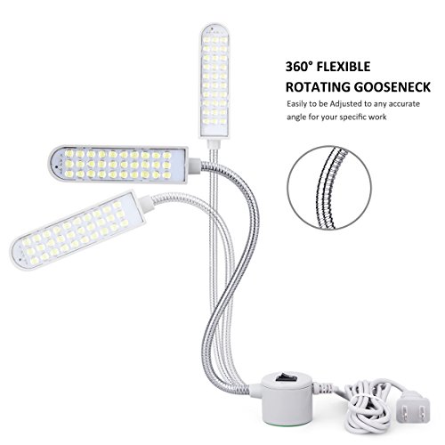 JANSANE Sewing Machine Light LED Lighting (30LEDs) Portable Multifunctional Flexible Gooseneck Arm Work Lamp with Magnetic Mounting Base for Workbench Lathe Drill Press