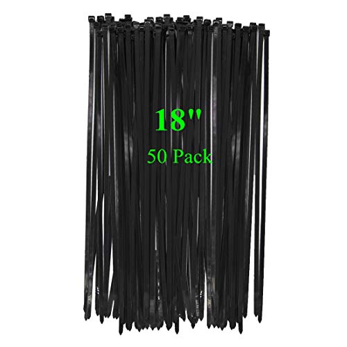 Long Wide 18 Inch Nylon Zip Cable TiesLarge 120LB Tensile Strength